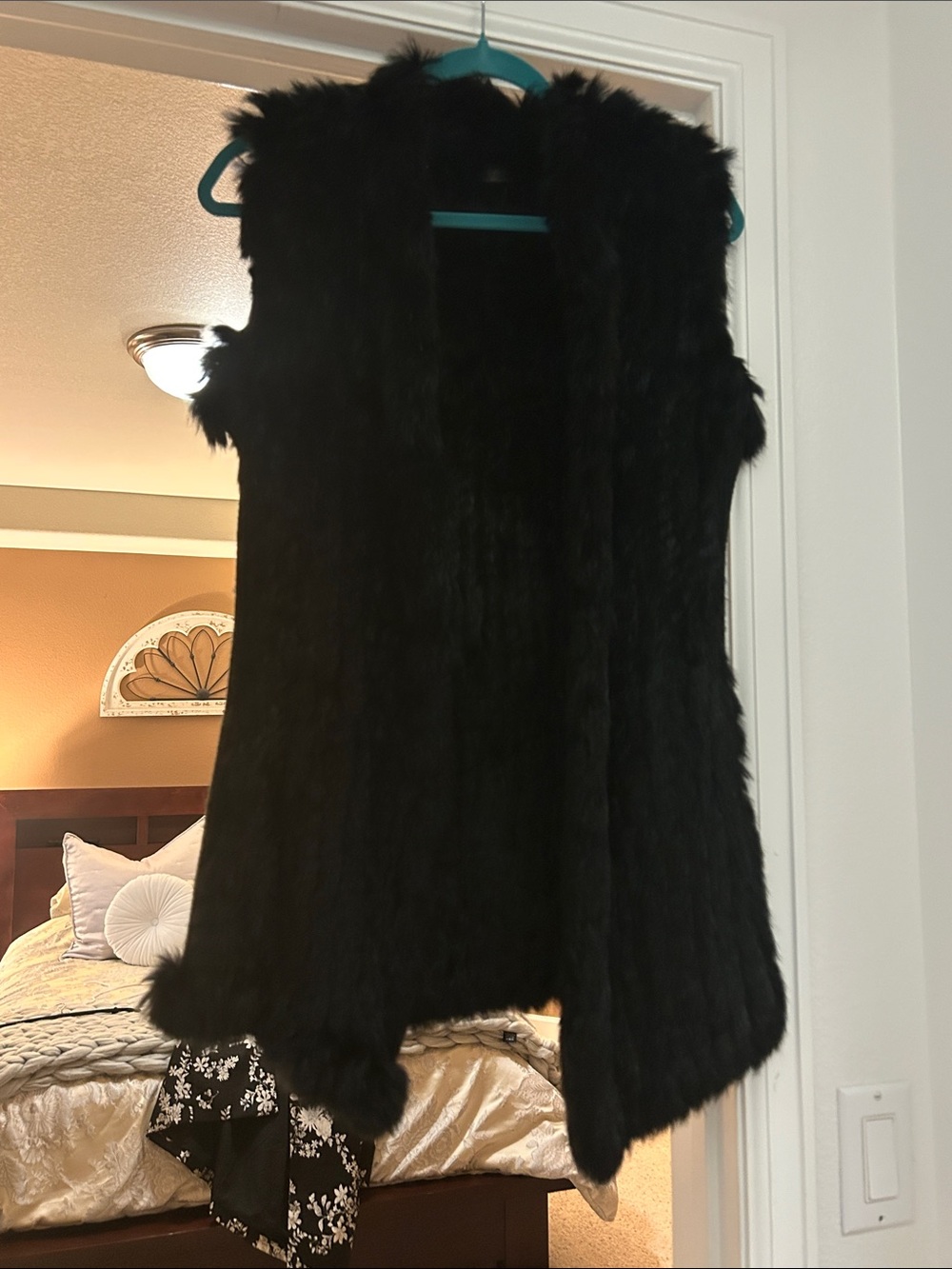 Love Token Black Fur Vest